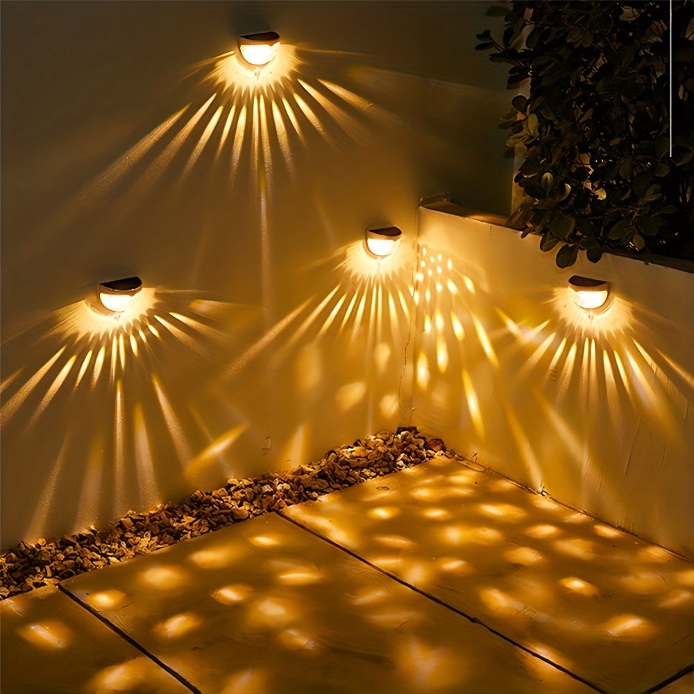 Staaricc 2/4/6pcs Solar fence lights, solar deck lights, solar wall lights, solar wall-mounted lights, outdoor fence deck garden garage ladder lighting