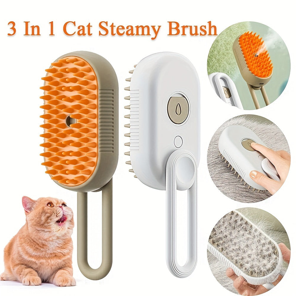 Steamy Cat Brush, 3 In 1 Cat Steamy Brush