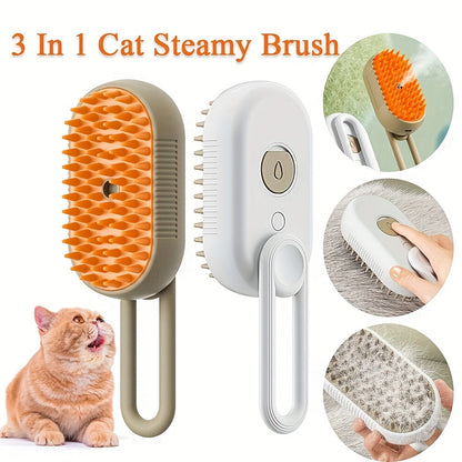 Steamy Cat Brush, 3 In 1 Cat Steamy Brush