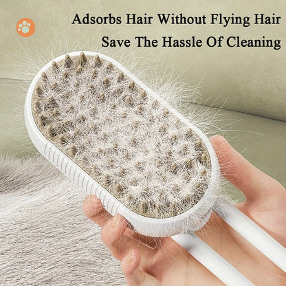 Steamy Cat Brush, 3 In 1 Cat Steamy Brush