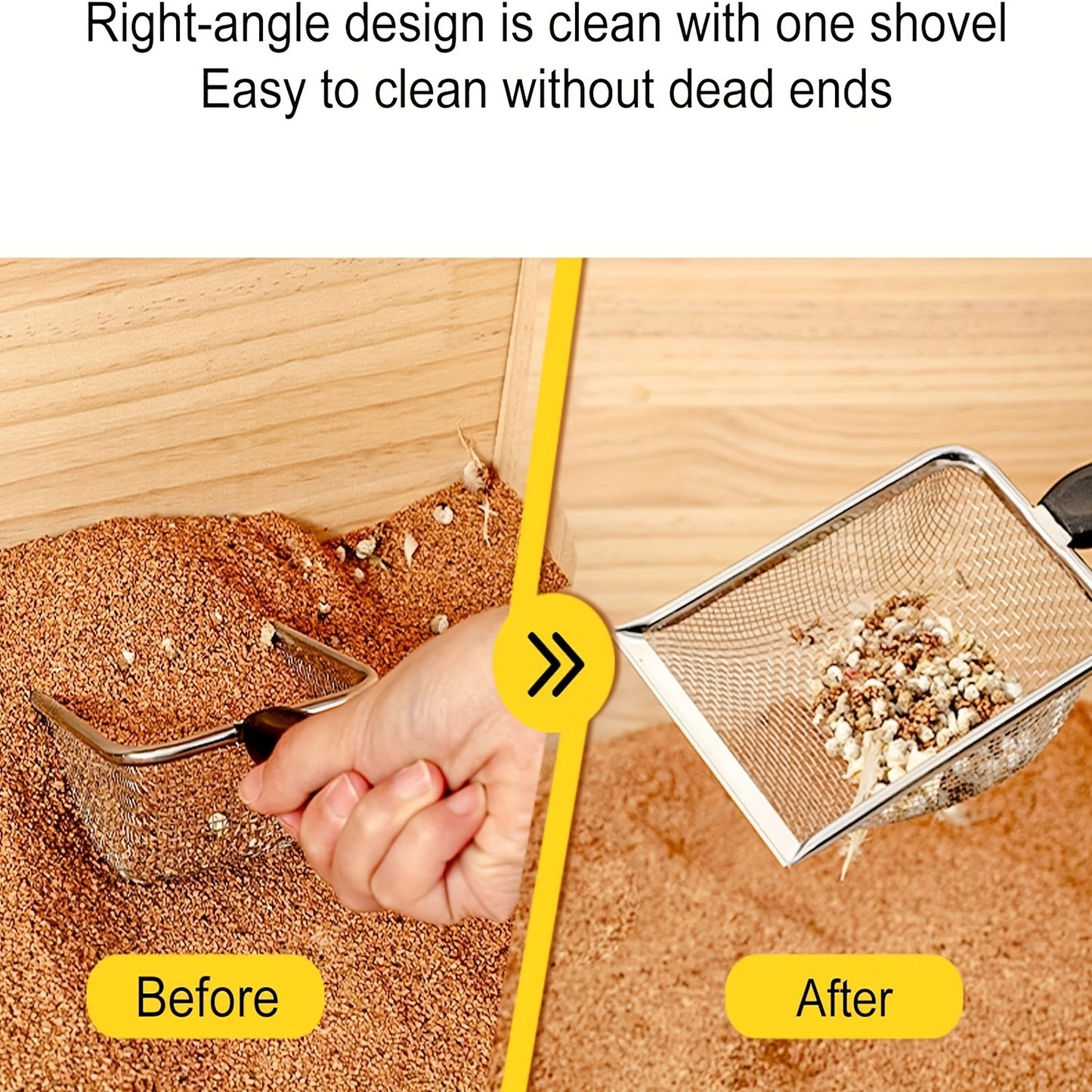 Durable Stainless Steel Cat Litter Scoop with Ergonomic Handle - Easy Clean, Efficient Pet Waste Shovel for Fine Litter - Ideal for Quick Cleanup After Pet Owners Spill their Litter, Cat Litter Scoop