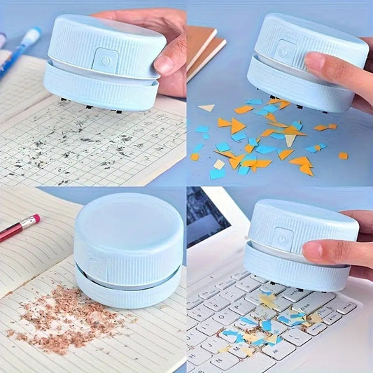 1pc Desk Vacuum, Mini Cute Desktop Vacuum Cleaner, Desk Vacuum Cleaner Mini, Desktop Vacuum Cleaner, Mini Table Dust Sweeper Energy Saving, Design For Keyboard/Home/School/Office