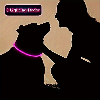 1pc Luminous Companion USB Rechargeable LED Pet Collar