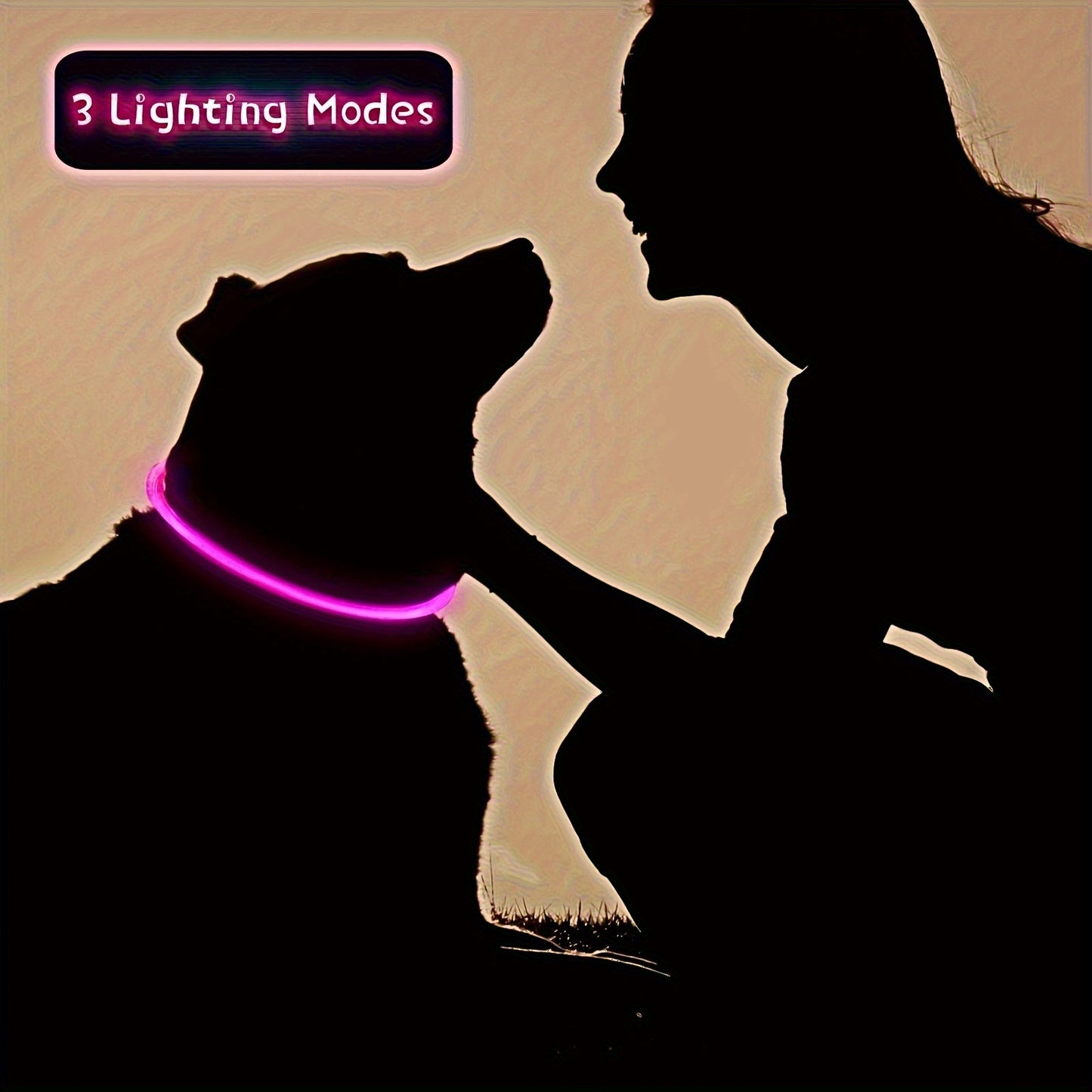 1pc Luminous Companion USB Rechargeable LED Pet Collar