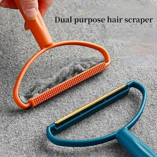 Dual-Purpose Hair Scraper And Lint Remover, Pet Hair Cleaning Brush for Interior Decoration, Double-Sided Fabric Shaver with Ergonomic Handle RV Cleaners, RV Cleaning Tool