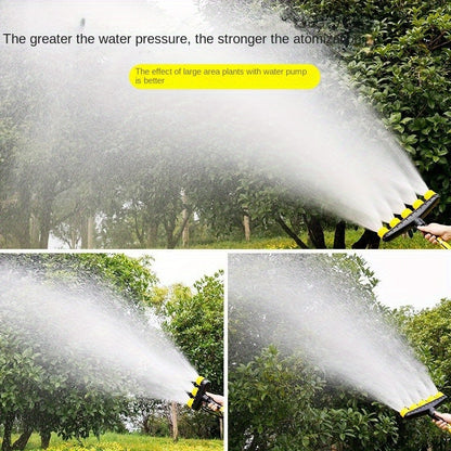 1pc Adjustable Multi-Head Garden Hose Nozzle Sprayer, Durable Plastic, Sleek Black Design, Efficient Watering for Lawn, Vegetables & Flowers, Fits US Garden Hoses, Garden Watering Tool