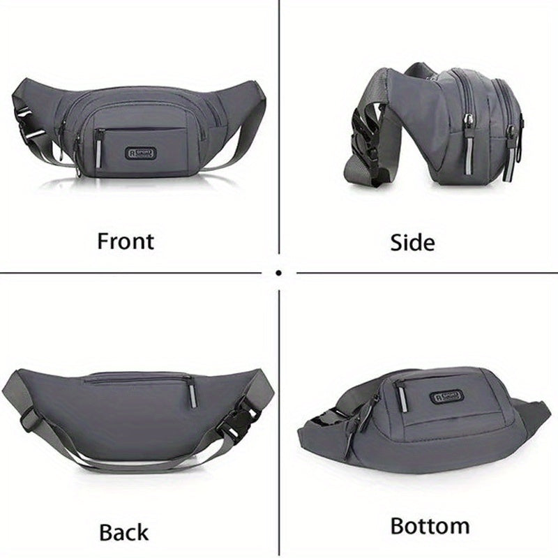 1pc Ultra-Thin Nylon Sports Waist Bag - Unisex Adjustable Shoulder Straps, Zipper Closure, Lightweight for Hiking, Travel, Camping & Running - 76.2-106.68cm, Mixed Colors, Non-High Quality, Hiking Gear, Sleek Design, Durable