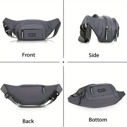 1pc Ultra-Thin Nylon Sports Waist Bag - Unisex Adjustable Shoulder Straps, Zipper Closure, Lightweight for Hiking, Travel, Camping & Running - 76.2-106.68cm, Mixed Colors, Non-High Quality, Hiking Gear, Sleek Design, Durable