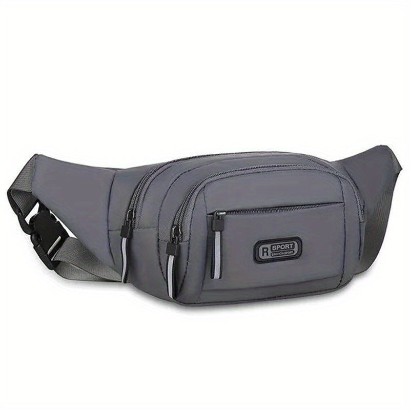 1pc Ultra-Thin Nylon Sports Waist Bag - Unisex Adjustable Shoulder Straps, Zipper Closure, Lightweight for Hiking, Travel, Camping & Running - 76.2-106.68cm, Mixed Colors, Non-High Quality, Hiking Gear, Sleek Design, Durable