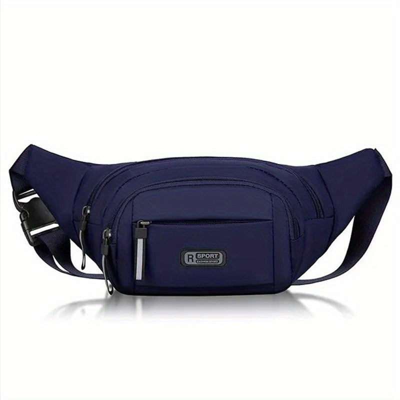 1pc Ultra-Thin Nylon Sports Waist Bag - Unisex Adjustable Shoulder Straps, Zipper Closure, Lightweight for Hiking, Travel, Camping & Running - 76.2-106.68cm, Mixed Colors, Non-High Quality, Hiking Gear, Sleek Design, Durable