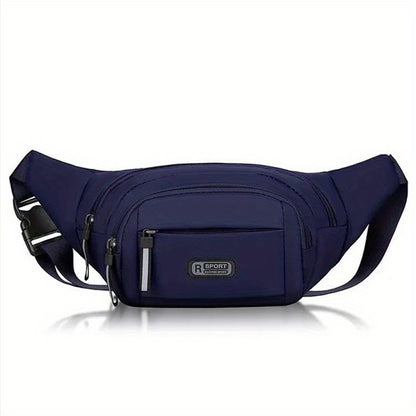 1pc Ultra-Thin Nylon Sports Waist Bag - Unisex Adjustable Shoulder Straps, Zipper Closure, Lightweight for Hiking, Travel, Camping & Running - 76.2-106.68cm, Mixed Colors, Non-High Quality, Hiking Gear, Sleek Design, Durable