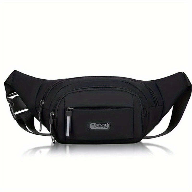 1pc Ultra-Thin Nylon Sports Waist Bag - Unisex Adjustable Shoulder Straps, Zipper Closure, Lightweight for Hiking, Travel, Camping & Running - 76.2-106.68cm, Mixed Colors, Non-High Quality, Hiking Gear, Sleek Design, Durable