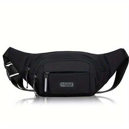 1pc Ultra-Thin Nylon Sports Waist Bag - Unisex Adjustable Shoulder Straps, Zipper Closure, Lightweight for Hiking, Travel, Camping & Running - 76.2-106.68cm, Mixed Colors, Non-High Quality, Hiking Gear, Sleek Design, Durable
