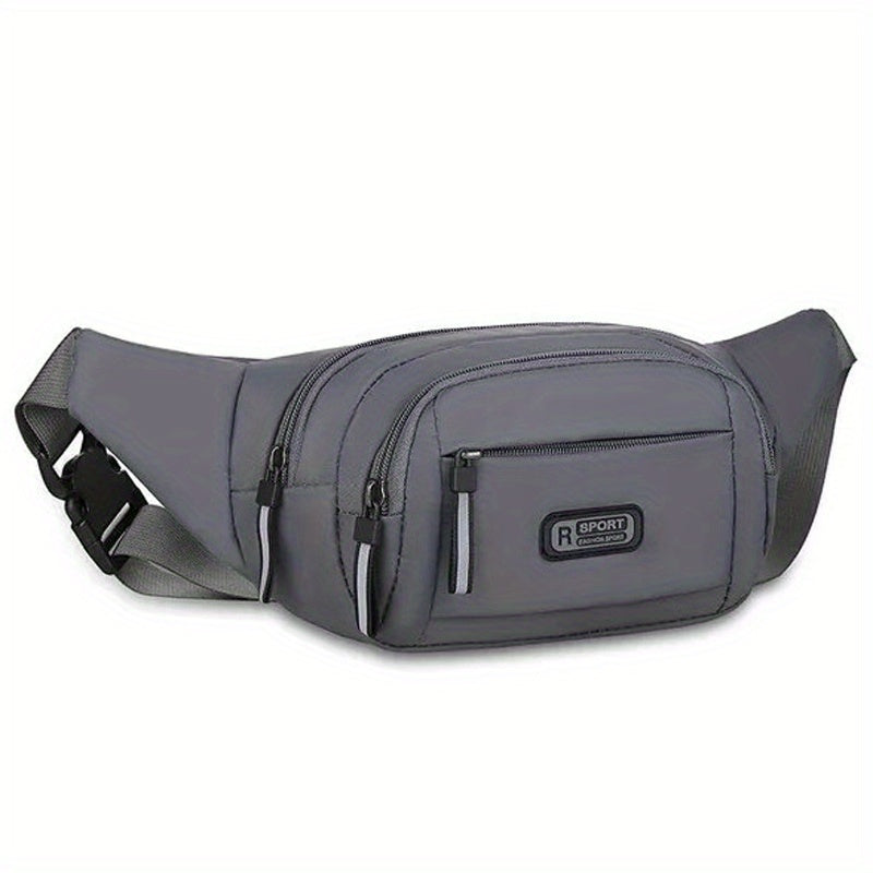 1pc Ultra-Thin Nylon Sports Waist Bag - Unisex Adjustable Shoulder Straps, Zipper Closure, Lightweight for Hiking, Travel, Camping & Running - 76.2-106.68cm, Mixed Colors, Non-High Quality, Hiking Gear, Sleek Design, Durable