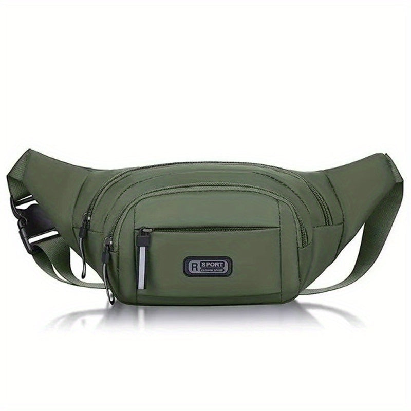 1pc Ultra-Thin Nylon Sports Waist Bag - Unisex Adjustable Shoulder Straps, Zipper Closure, Lightweight for Hiking, Travel, Camping & Running - 76.2-106.68cm, Mixed Colors, Non-High Quality, Hiking Gear, Sleek Design, Durable