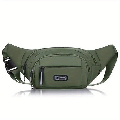 1pc Ultra-Thin Nylon Sports Waist Bag - Unisex Adjustable Shoulder Straps, Zipper Closure, Lightweight for Hiking, Travel, Camping & Running - 76.2-106.68cm, Mixed Colors, Non-High Quality, Hiking Gear, Sleek Design, Durable