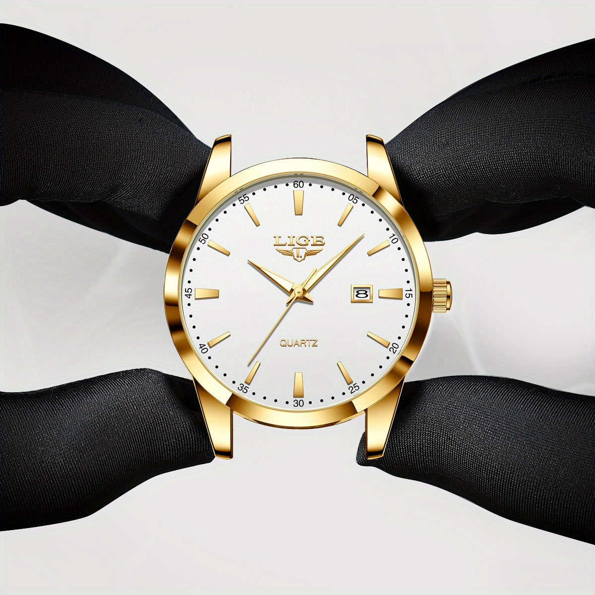 LIGE Fashion New Quartz Watch Multi Functional Glow Watch Single Calendar Three Needle Simple Band Watch men&women's Business Watch, Suitable for Women&women