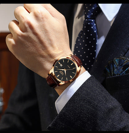 LIGE Fashion New Quartz Watch Multi Functional Glow Watch Single Calendar Three Needle Simple Band Watch men&women's Business Watch, Suitable for Women&women