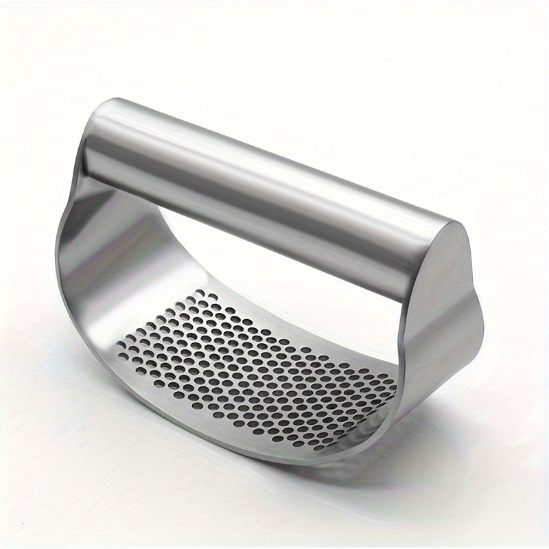 1pc Stainless Steel Garlic Rocker - Ergonomic Manual Garlic Mincer - Uncharged, Easy-Clean Garlic Crusher and Chopper for Kitchen Use