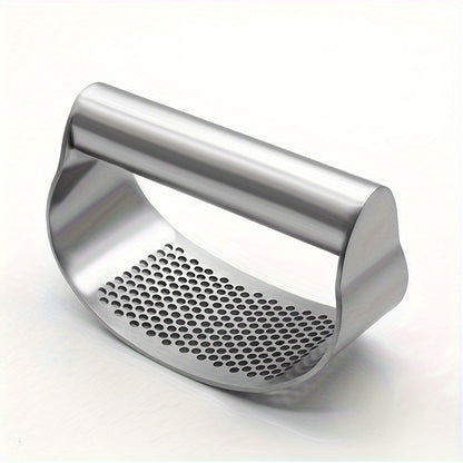 1pc Stainless Steel Garlic Rocker - Ergonomic Manual Garlic Mincer - Uncharged, Easy-Clean Garlic Crusher and Chopper for Kitchen Use