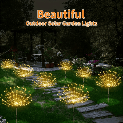 FACHOI Solar Garden Lights, 420LED Firework Design, 8 Lighting Modes,, Intelligent Sensor Switch, Outdoor Decor for Patio, Walkway, Pathway, Party, Wedding - 360/200/60 LED Options, Solar Powered Lighting, Outdoor Lighting |
