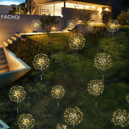 FACHOI Solar Garden Lights, 420LED Firework Design, 8 Lighting Modes,, Intelligent Sensor Switch, Outdoor Decor for Patio, Walkway, Pathway, Party, Wedding - 360/200/60 LED Options, Solar Powered Lighting, Outdoor Lighting |