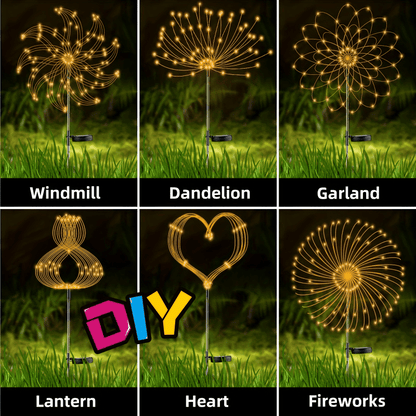 FACHOI Solar Garden Lights, 420LED Firework Design, 8 Lighting Modes,, Intelligent Sensor Switch, Outdoor Decor for Patio, Walkway, Pathway, Party, Wedding - 360/200/60 LED Options, Solar Powered Lighting, Outdoor Lighting |