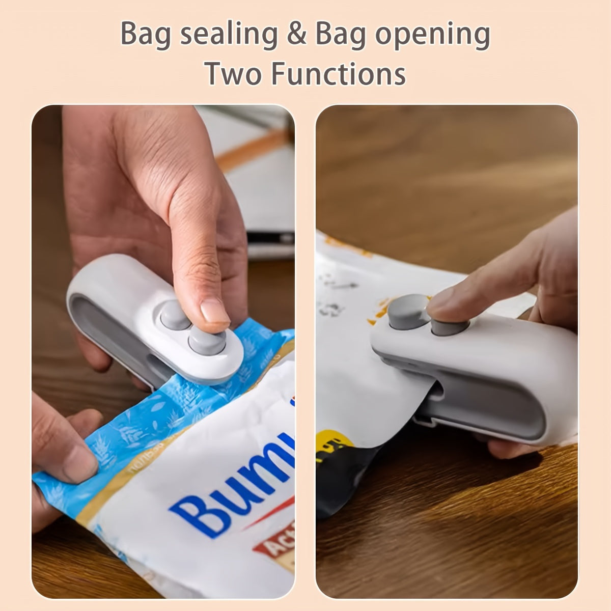 USB Rechargeable 2-in-1 Mini Heat Sealer & Snack Bag Machine