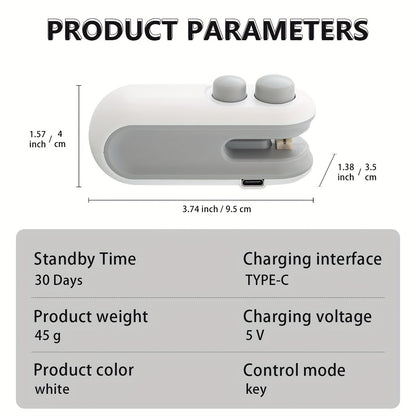 USB Rechargeable 2-in-1 Mini Heat Sealer & Snack Bag Machine