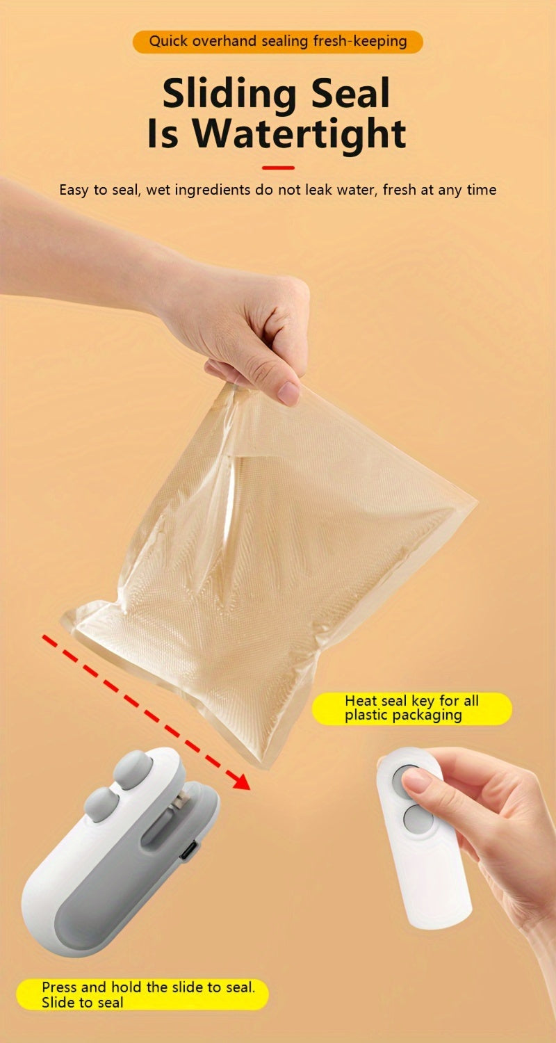 USB Rechargeable 2-in-1 Mini Heat Sealer & Snack Bag Machine