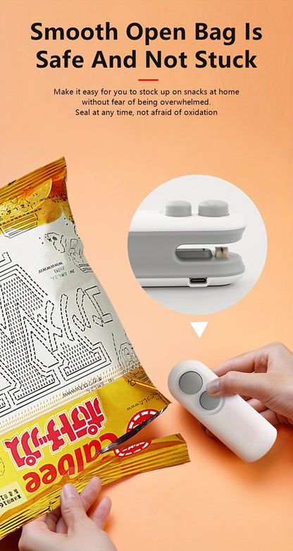 USB Rechargeable 2-in-1 Mini Heat Sealer & Snack Bag Machine
