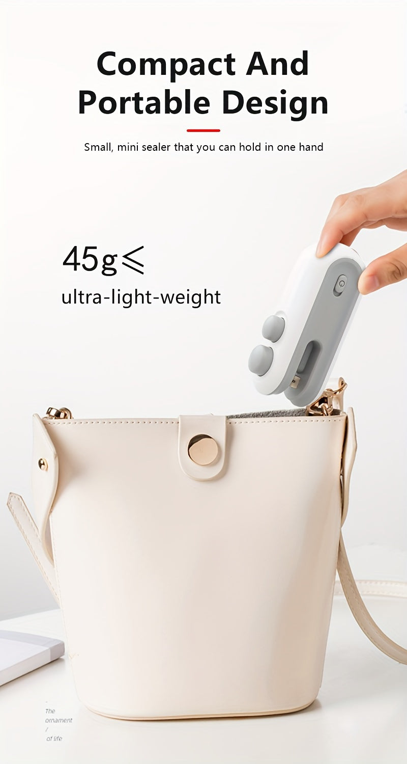 USB Rechargeable 2-in-1 Mini Heat Sealer & Snack Bag Machine