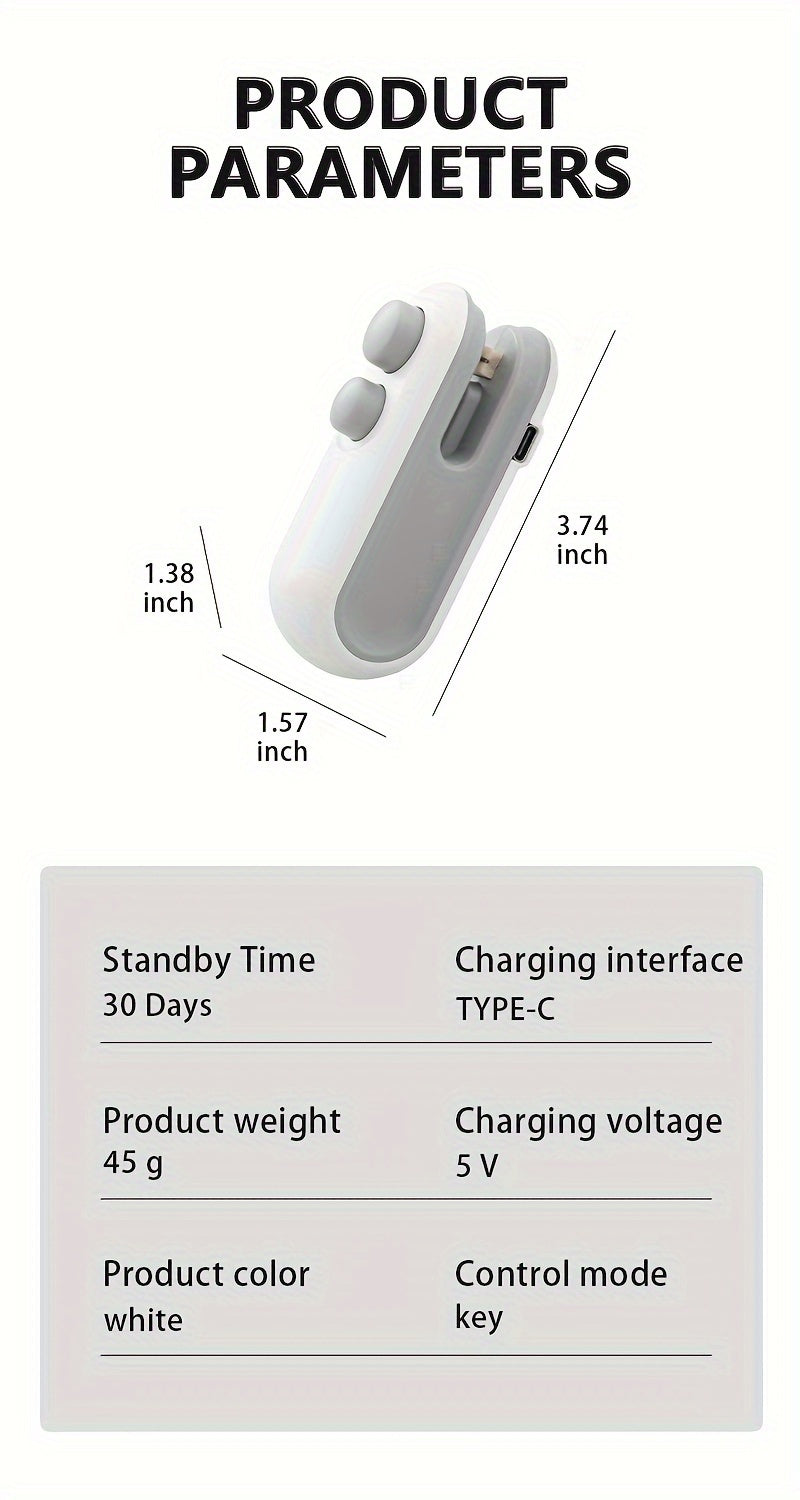USB Rechargeable 2-in-1 Mini Heat Sealer & Snack Bag Machine