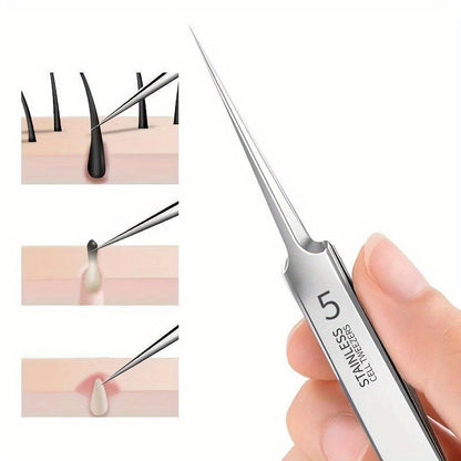 1pc Extra Fine No. 5 Cellular Blackhead Tweezers