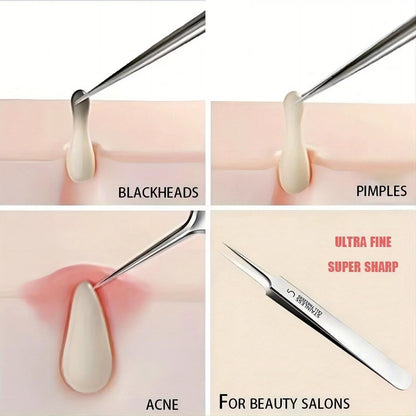 1pc Extra Fine No. 5 Cellular Blackhead Tweezers
