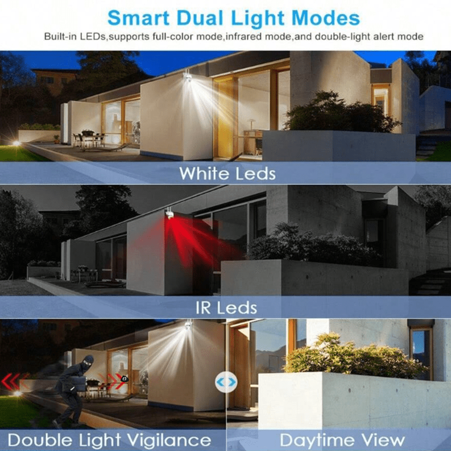 A 1440P Wi-Fi Smart Home Security Camera - 355° Pan-Tilt-Zoom, Color Night Vision, Two-Way Audio, Pet Motion Tracking, Indoor/Outdoor, Wireless, Motion Detection, Real-Time App Viewing, Two-Way Communication - Easy to Instal