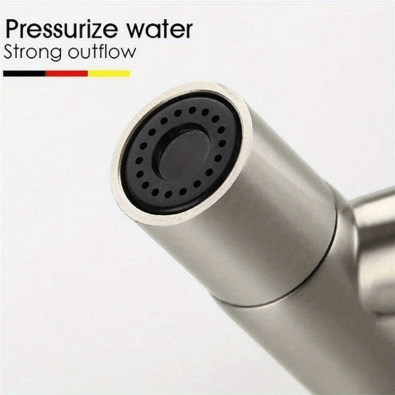 1pc High-Pressure Stainless Steel Handheld Shower Head, Wall-Mounted, Brushed Finish, Adjustable Spray Nozzle for Bathroom & Toilet Upgrade, Durable & Sleek Design