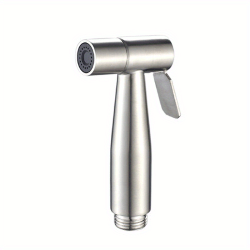 1pc High-Pressure Stainless Steel Handheld Shower Head, Wall-Mounted, Brushed Finish, Adjustable Spray Nozzle for Bathroom & Toilet Upgrade, Durable & Sleek Design