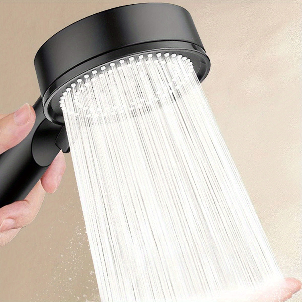1pc Adjustable Shower Head with 5 Spray Modes (Rain, Massage, Spray), High-Pressure Durable Plastic Hanging Showerhead, 7.62 cm Oval Bathroom Shower Accessory for Modern Bathrooms, Shower Accessories, Sleek Design, Multimode