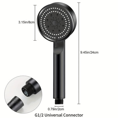 1pc Adjustable Shower Head with 5 Spray Modes (Rain, Massage, Spray), High-Pressure Durable Plastic Hanging Showerhead, 7.62 cm Oval Bathroom Shower Accessory for Modern Bathrooms, Shower Accessories, Sleek Design, Multimode