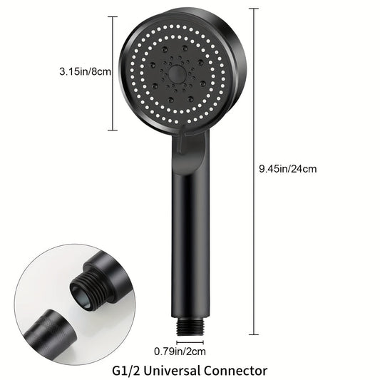 1pc Adjustable Shower Head with 5 Spray Modes (Rain, Massage, Spray), High-Pressure Durable Plastic Hanging Showerhead, 7.62 cm Oval Bathroom Shower Accessory for Modern Bathrooms, Shower Accessories, Sleek Design, Multimode