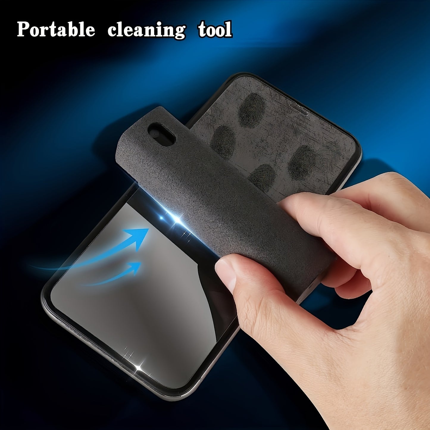 2in 1 Ultrafine Fiber Spray Bottle with Spray Nozzle & Cleaning Cloth - Durable Gray Design for Phone, Computer, Glasses, and More - Perfect for Home, Dorm, or School Use (Empty Bottle Only)