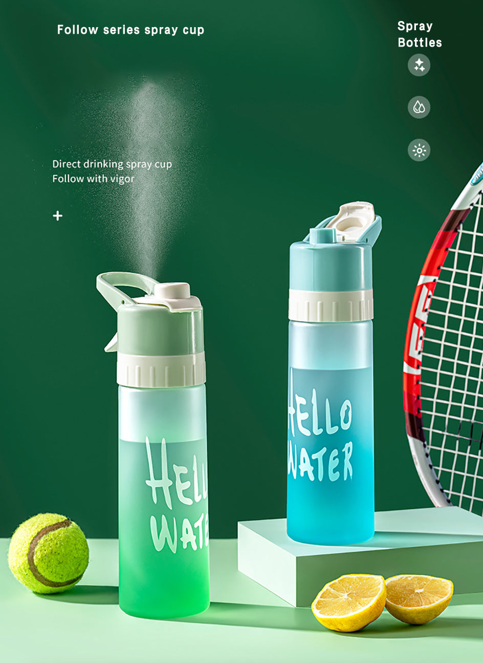 Large Capacity Spray Fog Water Bottle for Male and Female Sports, Food Grade, Students' Cooling Portable Canteen Spray Cup