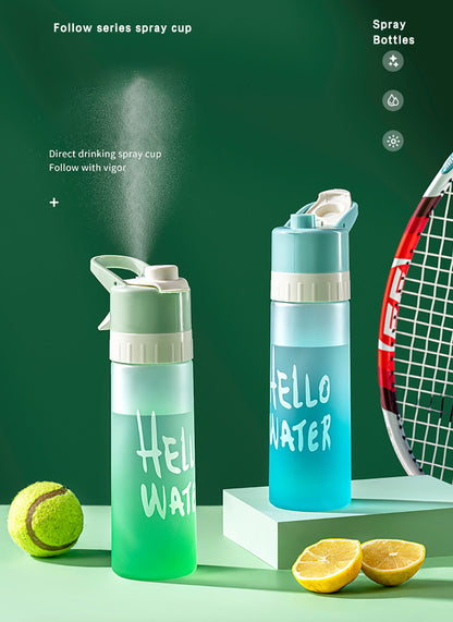 Large Capacity Spray Fog Water Bottle for Male and Female Sports, Food Grade, Students' Cooling Portable Canteen Spray Cup