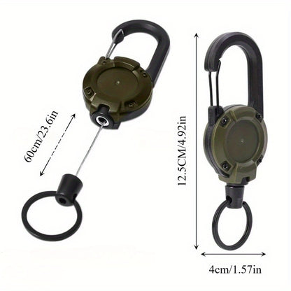 1pc Retractable Keychain - Large, Durable ABS, Ideal for Outdoor Activities & Camping, with Secure Clip-On Design, Camping Accessories