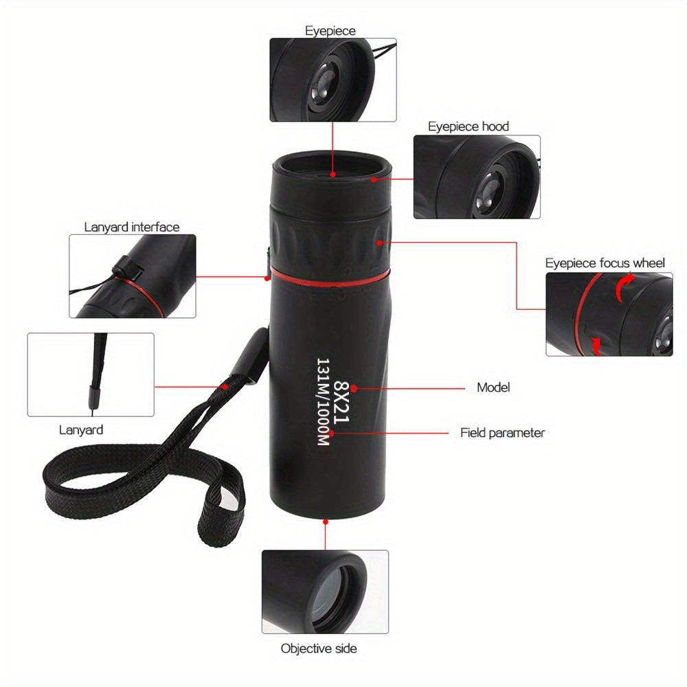 Visionary, High-Power Compact Monocular Telescope for Adults - Perfect for Hiking, Camping, Bird Watching