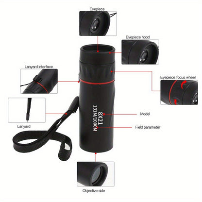 Visionary, High-Power Compact Monocular Telescope for Adults - Perfect for Hiking, Camping, Bird Watching