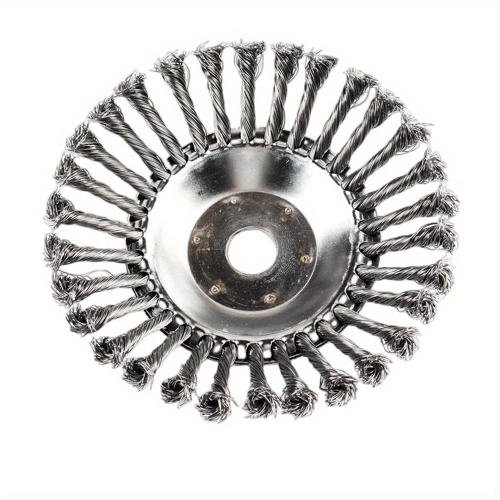Upgrade 6/8 Inch Metal Weed Brush Cutter Head Lawn Mower Universal Grass Trimmer Head Steel Wire Wheel Brush Garden Trimmer Head