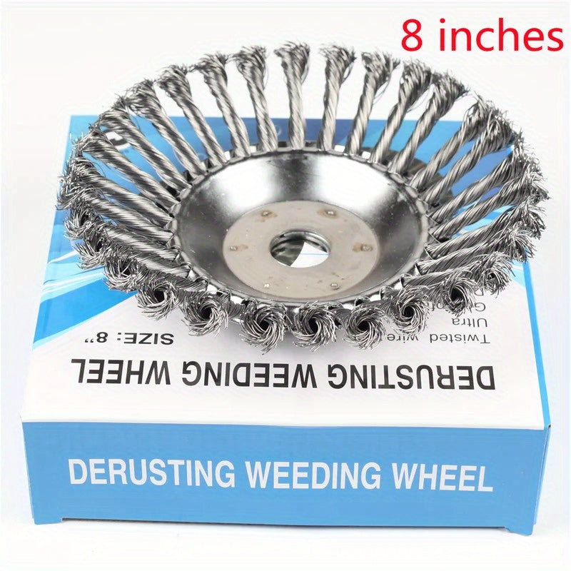 Upgrade 6/8 Inch Metal Weed Brush Cutter Head Lawn Mower Universal Grass Trimmer Head Steel Wire Wheel Brush Garden Trimmer Head