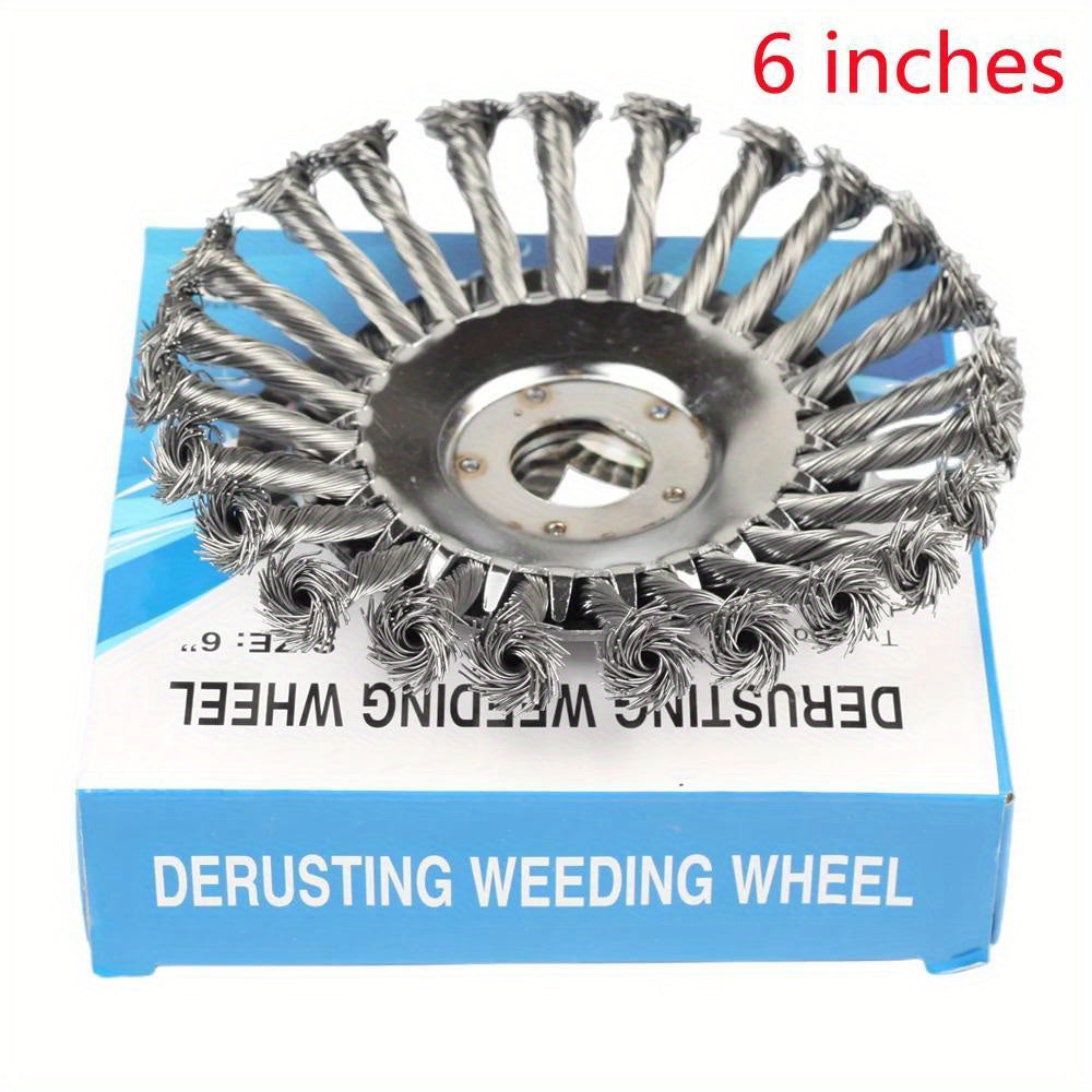 Upgrade 6/8 Inch Metal Weed Brush Cutter Head Lawn Mower Universal Grass Trimmer Head Steel Wire Wheel Brush Garden Trimmer Head